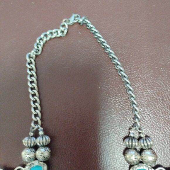 ❤️Cowgirl Western Style Squash Blossom Turquoise Necklace - Picture 8 of 8